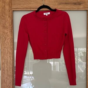 Red Frankie’s Bikinis Cardigan Sweater
